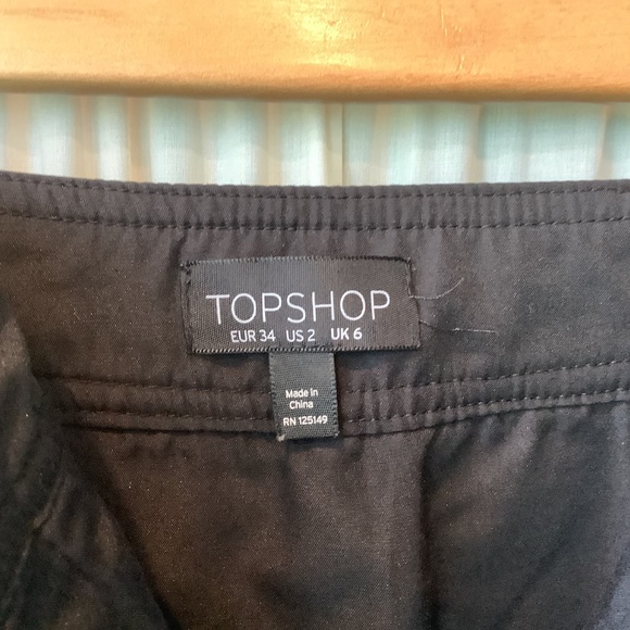 Topshop Black Faux Leather Mini Skirt with Zipper Front Size 2 - Picture 6 of 6